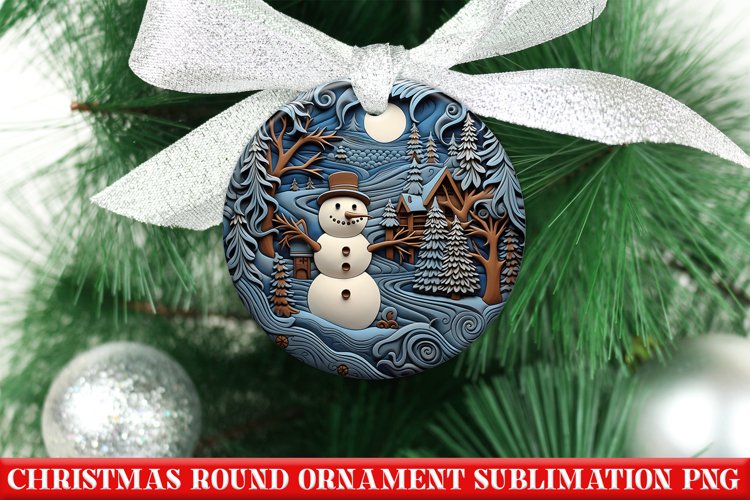 Christmas Quilling Round Ornament PNG | Santa | Sublimation