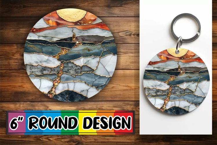 Radiant Round Keychains: Mosaic Marvels