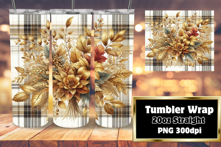 High-Quality 20oz Tumbler Design , Autumn Flower