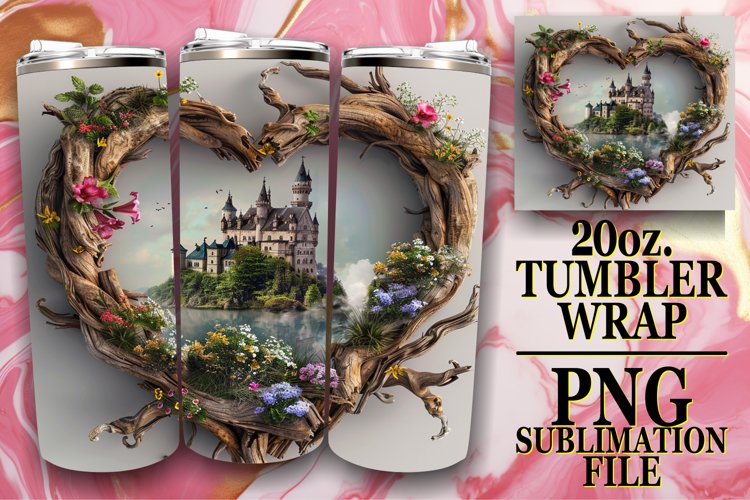 Flower Fields Tumbler Wrap Sublimation - 20oz example image 1