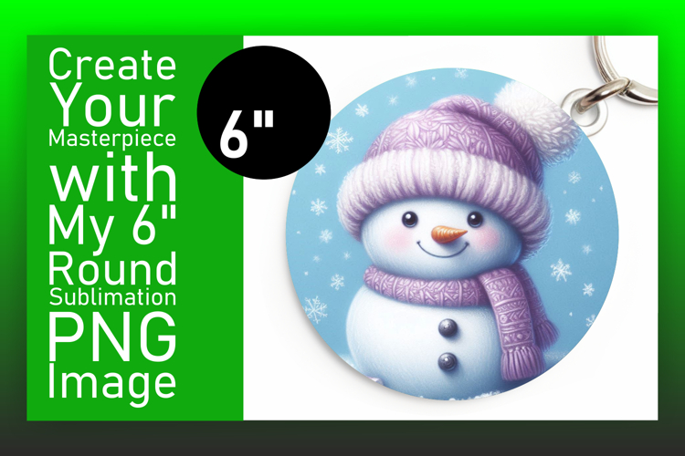 Trendy Circle Coaster PNG Design , Snowman