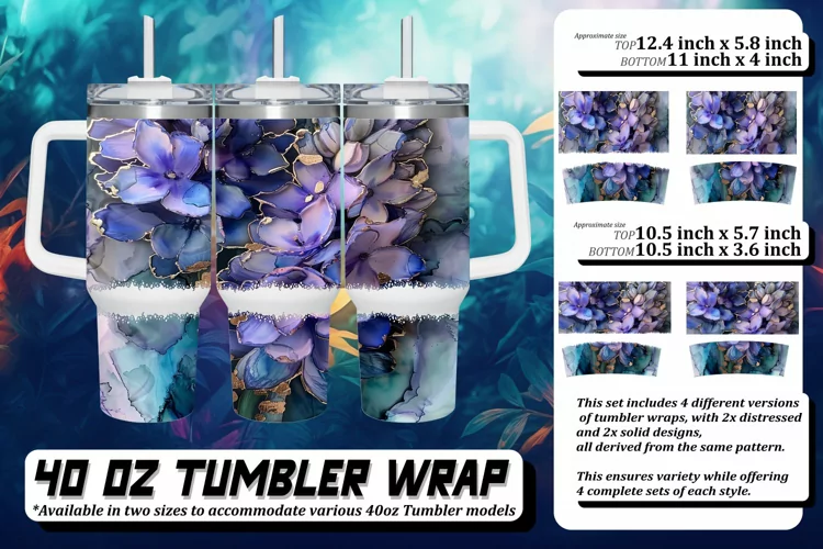 Radiant Petals: Tumbler Wrap Summer 40oz
