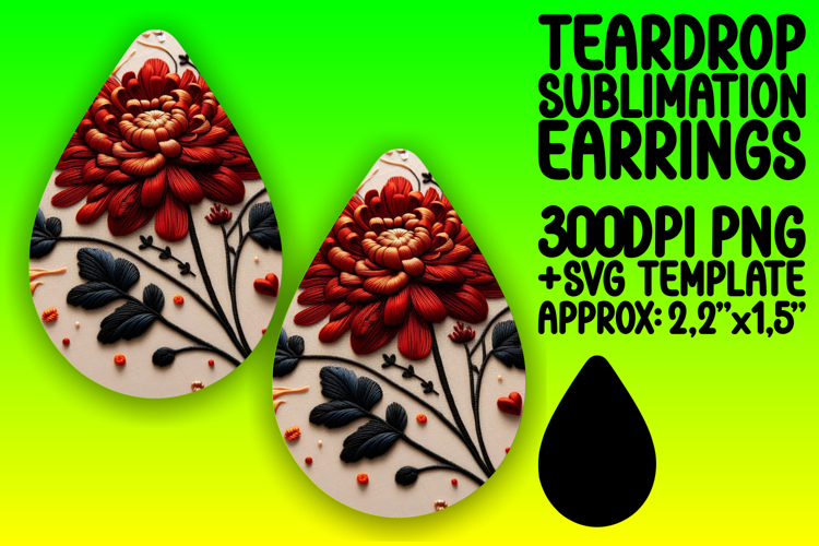 Artful Teardrop Design for Sublimation , 3D Flower