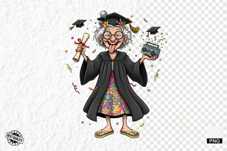 Whimsical Graduation Grandma Clipart