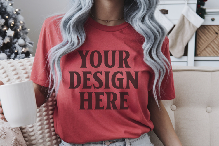 Red Christmas Comfort Colors 1717 Mockups, CC 1717 m