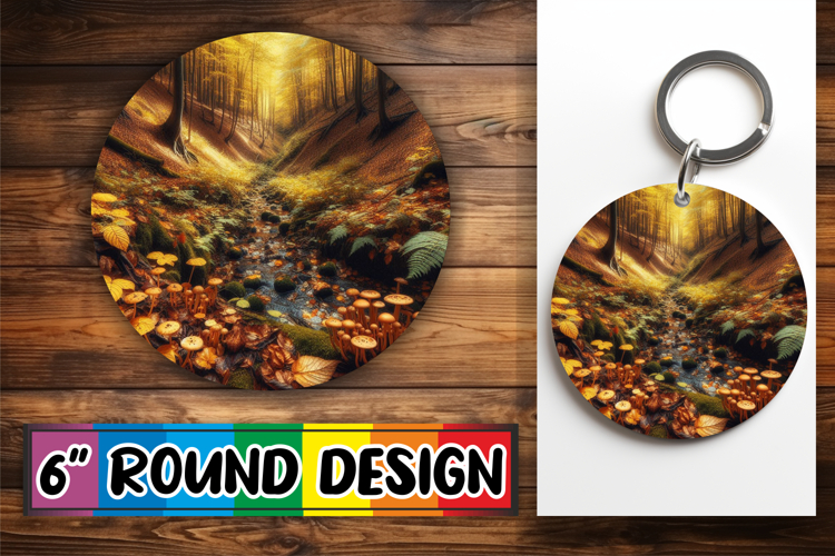 Enchanted Circle Keychain Magic PNG, Autumn