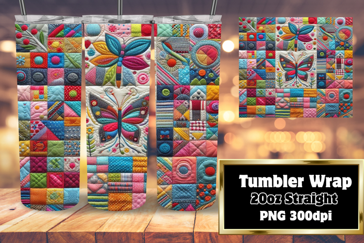 Trendy 20oz Tumbler Wrap File , Patchwork