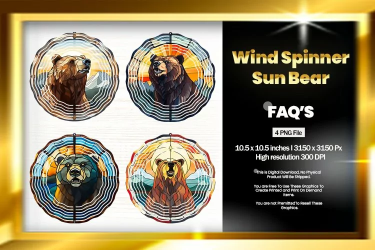 Sun Bear Wind Spinner Sublimation - 04 Variation