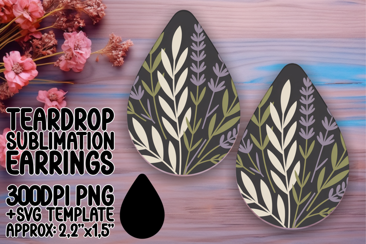 Trendy Teardrop Earrings Design PNG Art , Flowers