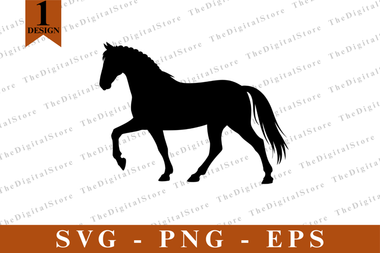 Horse SVG, Horse vector, Horse Silhouette, Cut files example image 1
