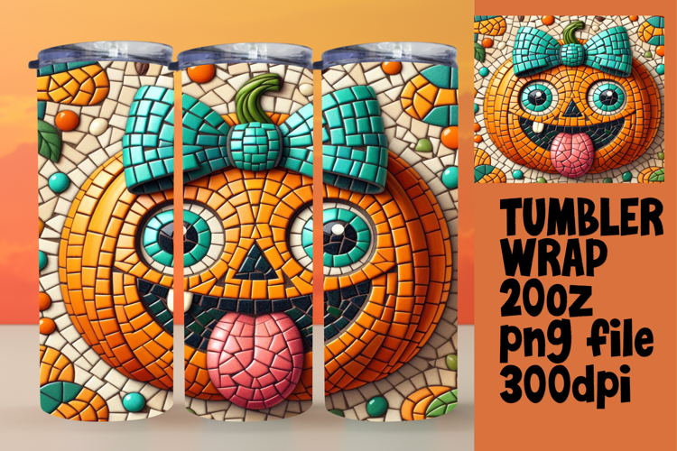 FLAWLESS PNG for 20oz Tumbler , Cute Pumpkin