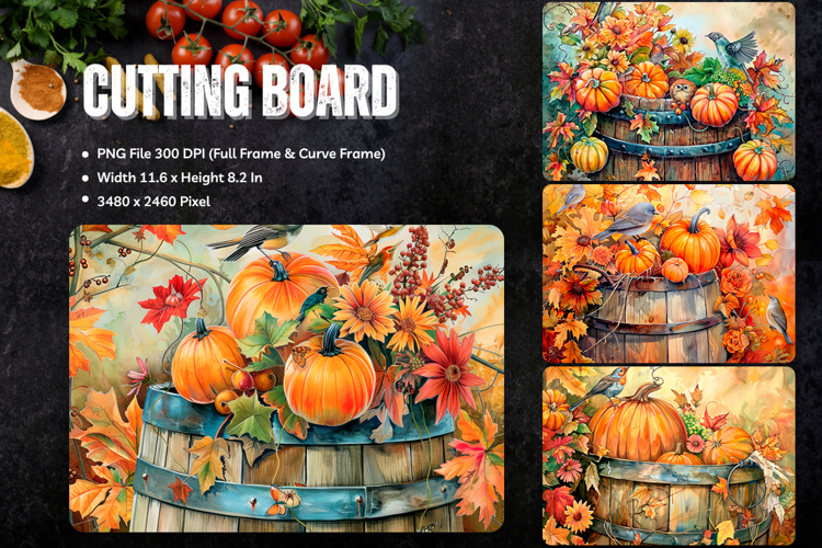 Pumpkin Cutting Board Kitchen Fall Autumn Chopping Board_88