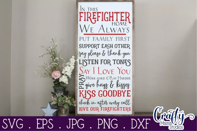 Firefighter Home Sign SVG, In This Firefighter Home SVG