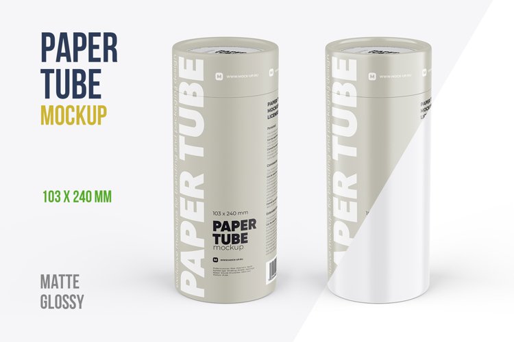 Closed Paper Tube Mockup 103x240mm example image 1