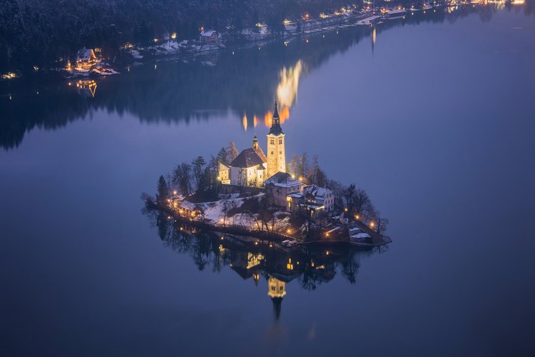 Lake Bled on a winter day