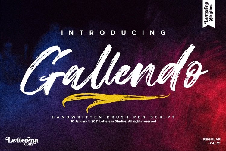 Gallendo - Strong Brush Font example image 1