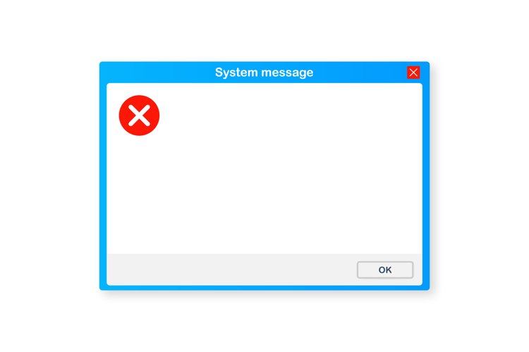 Vintage User Interface. Critical Error Warning Message example image 1