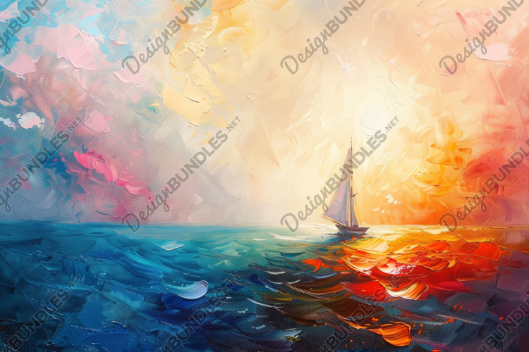 Painting of a Sailboat Background Wallpaper example image 1