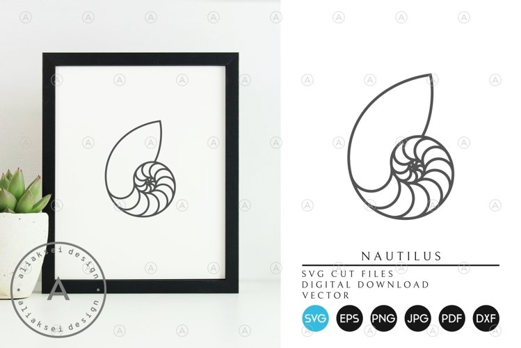 Nautilus SVG | Outline Style example image 1