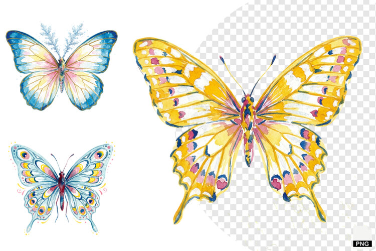Snowy Butterfly Garden Clipart example image 1