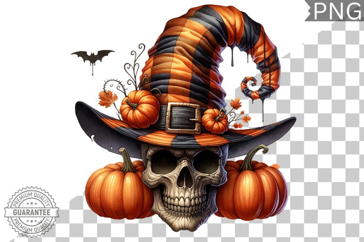 Halloween Skull Sublimation - Clipart PNG Design