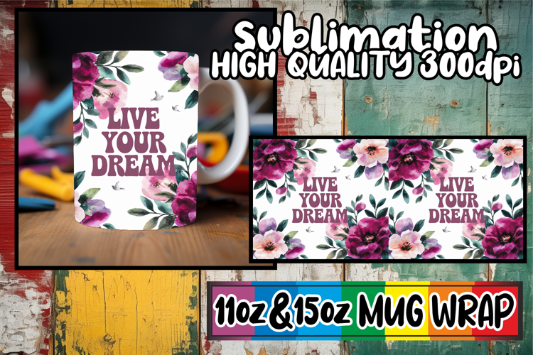 Nostalgic days sublimation print wrap, Flower Quote
