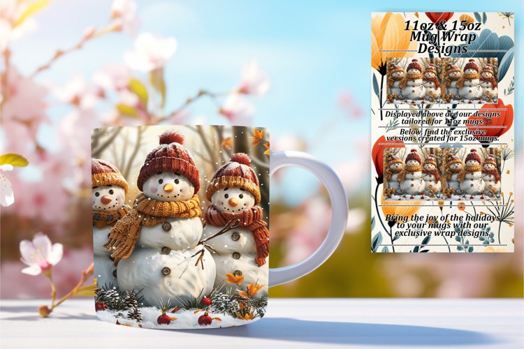 Festive Mug Wrap 11oz/15oz Gingerbread Man Art