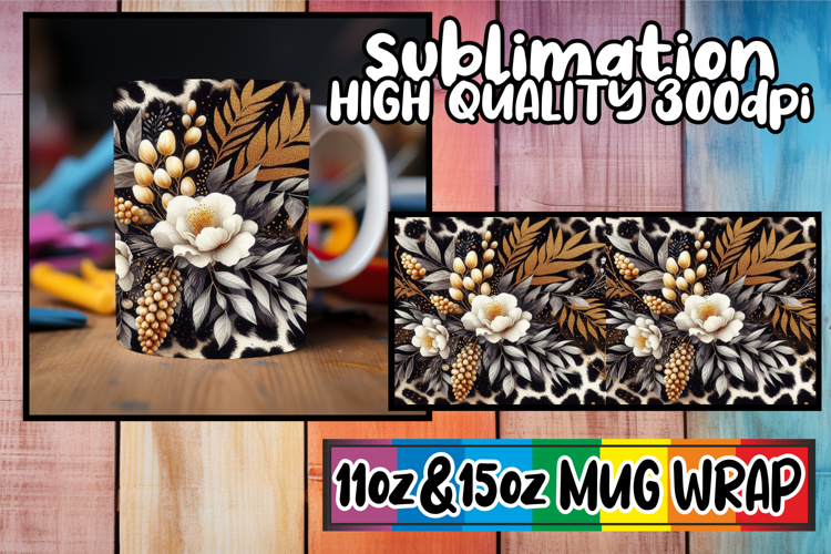 Serene days 11oz 15oz sublimation wrap, Leopard Prints