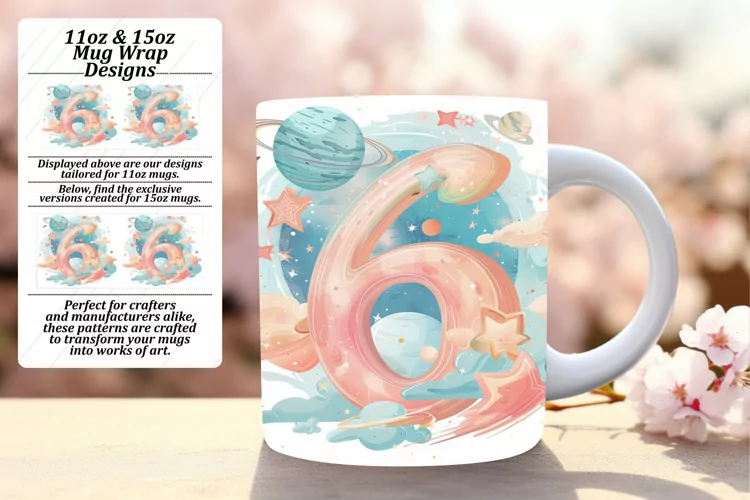 Watercolor Aura: Sublimation Mug Wrap Art 11oz/15oz