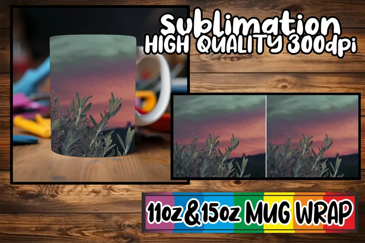 Retro Garden Delight: Vintage Mug Wrap Sublimation