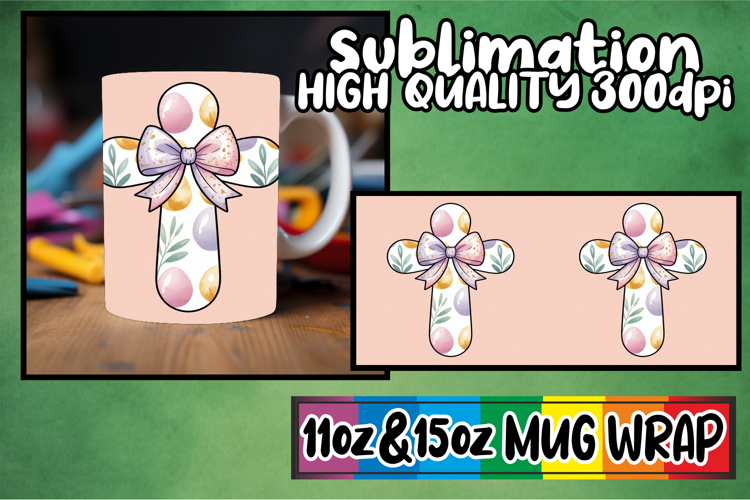 Captivating colors sublimation wrap, Cross and Bow