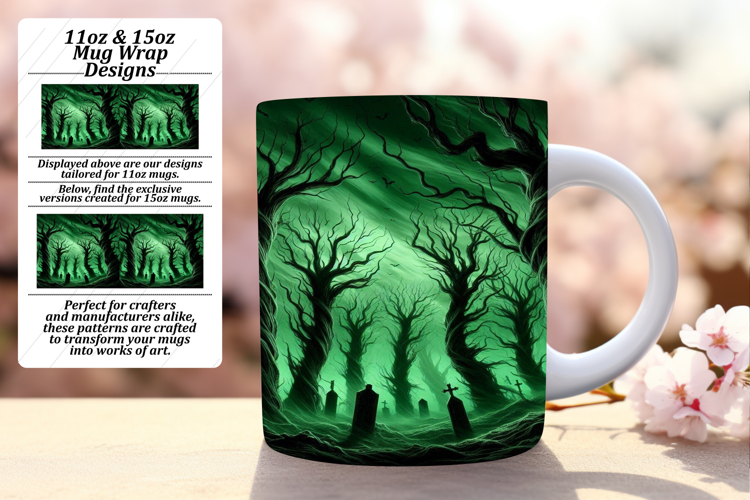 Charming 11oz Mug Wrap Png Design , Horror Halloween