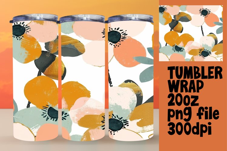Tranquil Botanic Blooms 20oz Tumbler Wrap example image 1