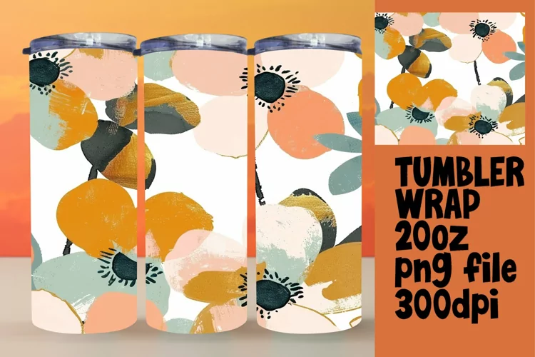 Tranquil Botanic Blooms 20oz Tumbler Wrap