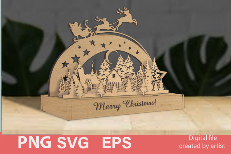 Christmas decoration svg, Christmas composition svg, laser