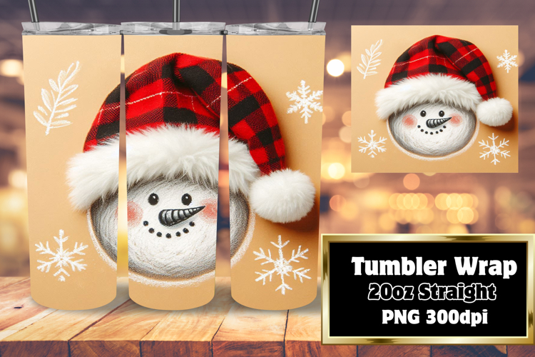 Unique 20oz Sublimation Design , Snowman
