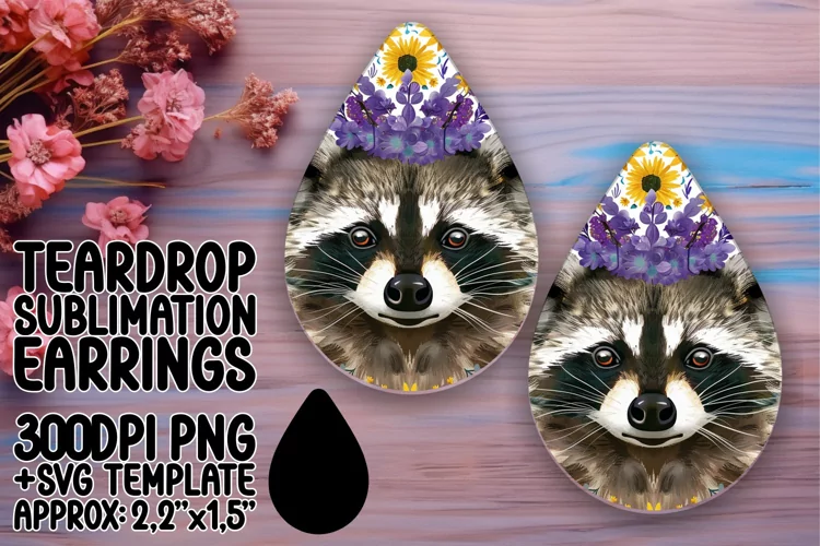 Sublimation Wrap: Fun Raccoon & Floral Design