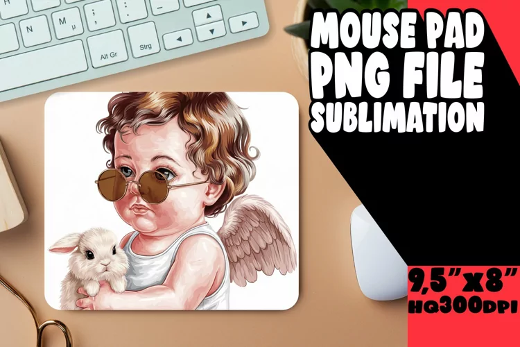 Cheerful Desk Pad Sublimation Ideas, Cupid