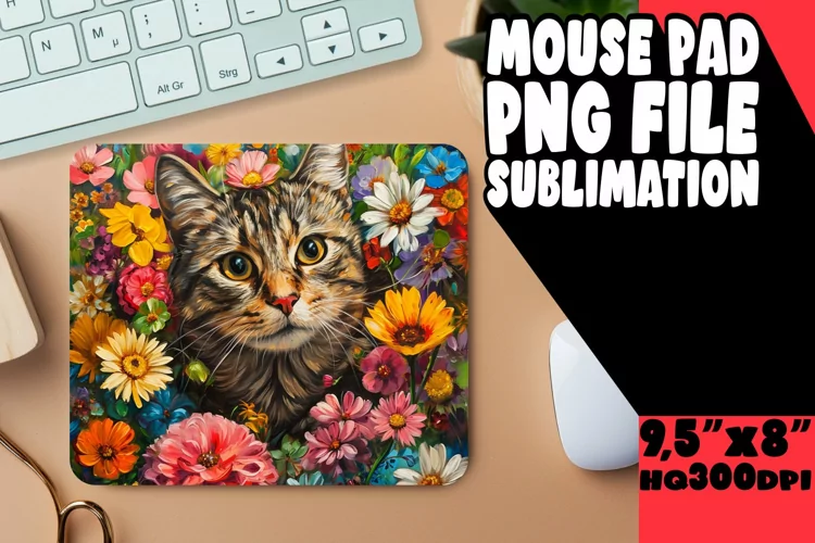 Playful Cat Sublimation Desk Mat