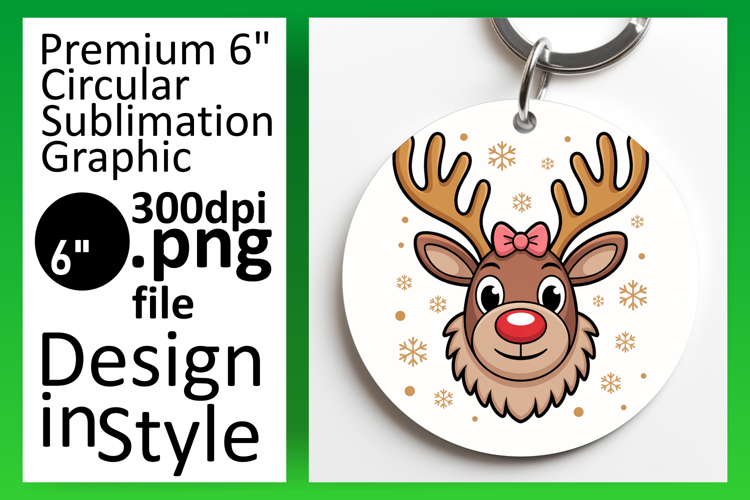 Dynamic Keychain Circle Design Artwork , Cute Christmas