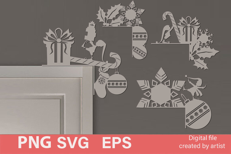 Christmas door corners SVG, door corners, Christmas bundle