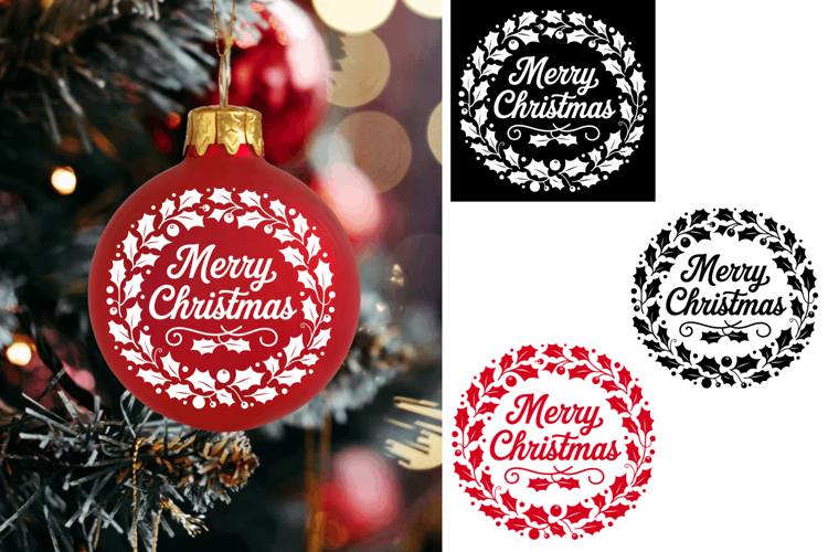 Merry Christmas Christmas Ornament Ball, Christmas Svg Png