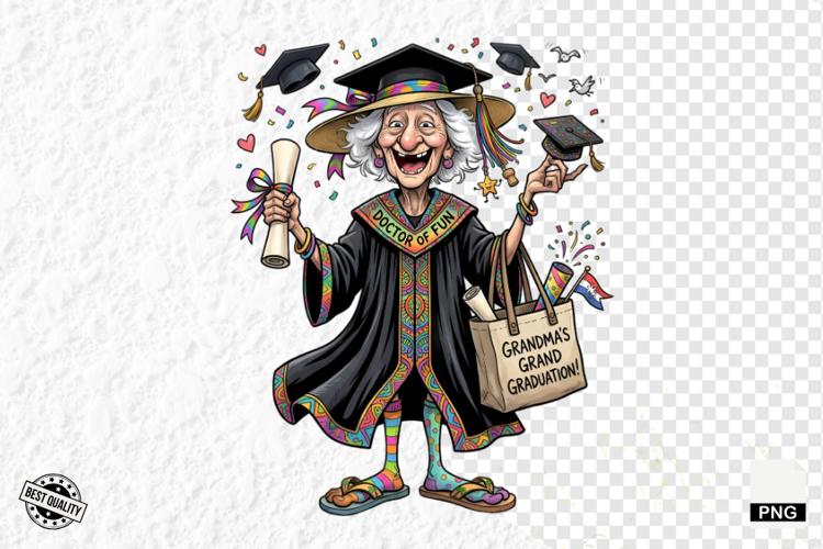 Whimsical Graduation Grandma Clipart