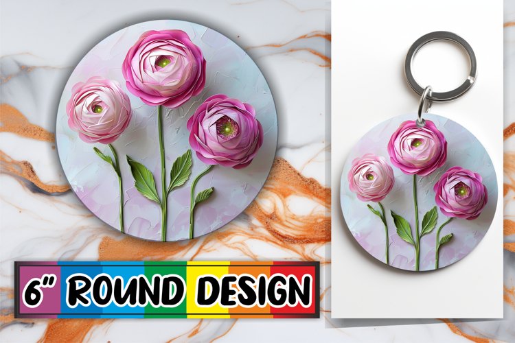 3D Petal Euphoria: Sublimation Circle Design