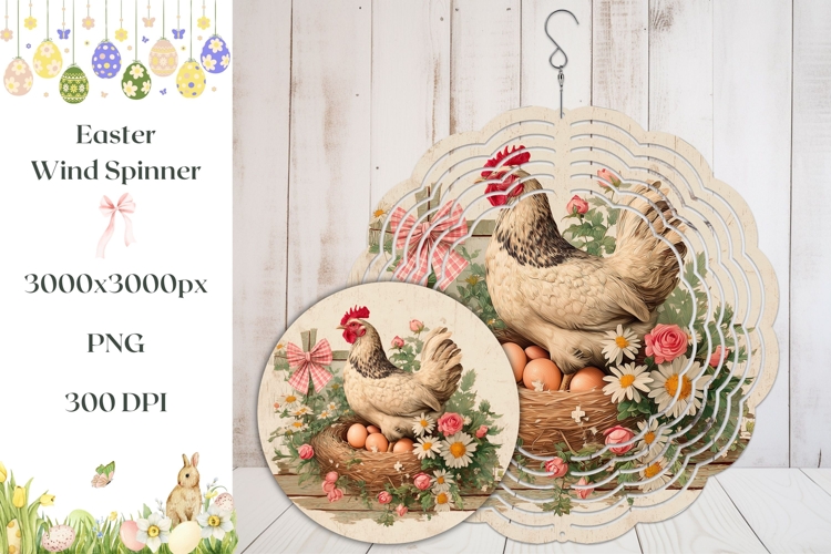 Easter Chick Wind Spinner, Farm Wind Spinner Template