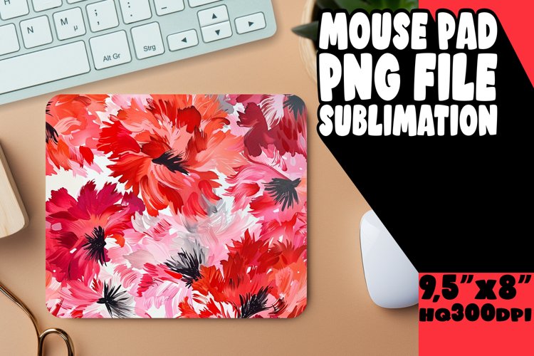 Vibrant Spring Petal Cascade Pattern Mouse Pad example image 1