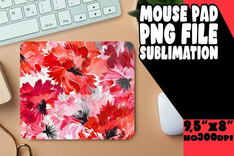 Vibrant Spring Petal Cascade Pattern Mouse Pad