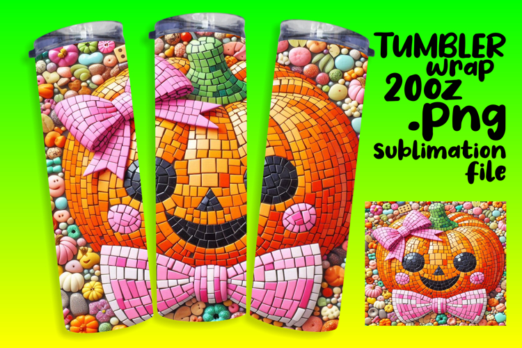 EYE-CATCHING 20oz Tumbler PNG , Cute Pumpkin