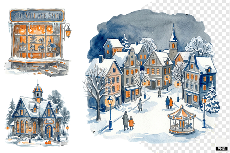 Winter Village Clipart