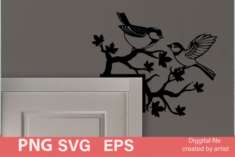 Titmouse door corners SVG, bird golok door corner SVG, bird
